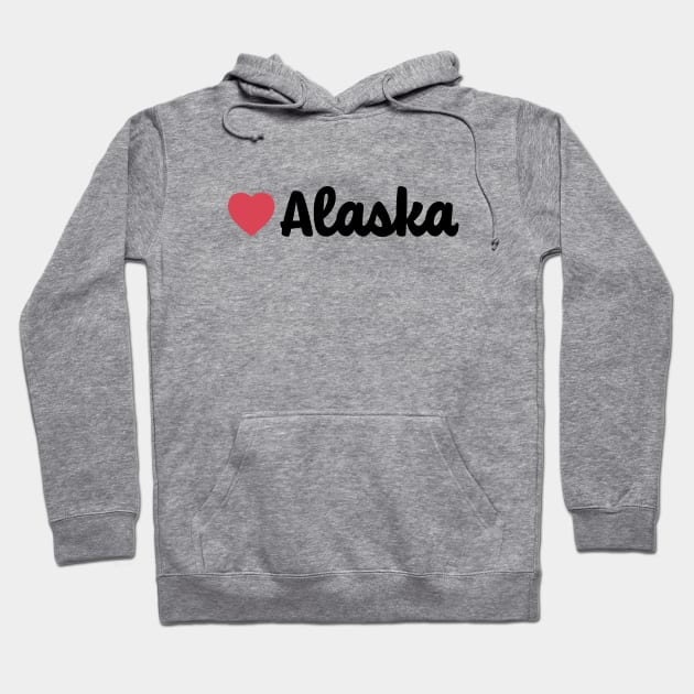 Alaska State Heart Script Hoodie by modeoftravel